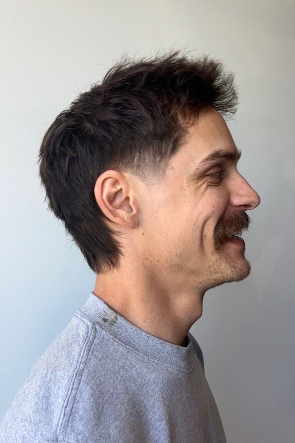 Men's textured cut with low taper at Ra'pôr Salon in Costa Mesa